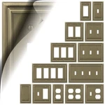 Brushed Brass Switch Continental Wallplate Duplex Outlet Rocker Toggle Gfi. Fixed Price $12.74.