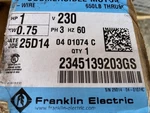 2345139203GS Franklin 1HP 4" Submersible Water Well Motor 230V, Three Phase. Fixed Price $499.99.