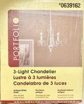 Nib Portfolio 3 Light Chandelier Pendant Antique Whhite Finishh. Fixed Price $79.99.