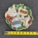 Christmas Cat Kitten Plate 9 Holiday Kristmas Kitty Fitz Floyd Essentials Dish. Fixed Price $10.00.