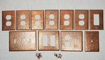 11 Hammered Copper Switch & Outlet Plates Covers Used Heavy Metal. Fixed Price $95.00.