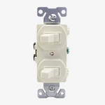 Cooper Almond Double Toggle Duplex Wall Light Switch 15A Single Pole 271A. Fixed Price $9.22.