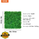 Vevor Artificial Boxwood Panels 12PCS 10X10 Inch Hedge Wall Mat Privacy. Fixed Price $44.99.