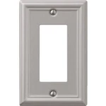 24-AMERELLE Chelsea 1-GANG Stamped Steel Rocker Decor Wall Plate Brushed Nickel. Fixed Price $140.89.