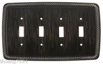 Quad Gang Light Switch Cover Rope Wall Plate Venetian Bronze 126416. Fixed Price $17.59.