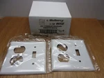 (QTY.2) Mulberry Metal Gang Toggle Switch Duplex Smooth White Wall Plate Usa. Fixed Price $9.20.