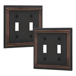 Dewenwils 2 Pack Double Toggle Wallplates, Aged Bronze Light Switch Covers. Fixed Price $15.11.