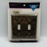 Amertac Antique Brass Filigree Double Toggle Wall Plate Cast Metal 65TTAB New. Fixed Price $14.96.