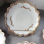 4 French Depose Plate Gilded Ruffled 8" Antique Chic Romantic Vtg. Fixed Price $59.99.