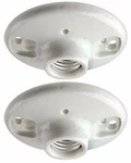 2-PK Leviton Medium Base One-piece Porcelain Box Mount Lampholder New 9875. Fixed Price $14.00.