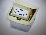 Leviton Pop-up Floor Box With Dual Type 3.6 Usb Charger 15AMP Outlet Brass. Fixed Price $37.95.