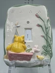 Classic Rare Winnie Pooh Disney Charpente Light Switch Cover Ceramic Piglet Boat. Fixed Price $24.99.