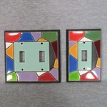 Fired Up Ceramic Light Switch Plates Wall Decor Colorful Geometric Mosaic. Fixed Price $26.95.