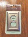 Allen + Roth Cosgrove Single Duplex Wall Plate Satin Nickel 0142899 Outlet Cover. Fixed Price $14.00.