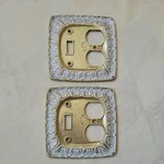 Vintage Single Toggle Switch & Dual Outlet BF146 Cover Plate Brass Metal. Fixed Price $20.00.