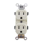 Leviton BR15-A Self Grounding Duplex Receptacle, 15A 125V, 2P, 3W, Almond (10 Pa. Fixed Price $33.25.