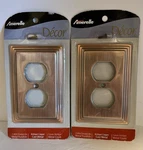 2 Amerelle Continental Wall Outlet Plates Cast Metal Antique Copper 84DAC New. Fixed Price $11.50.