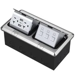 Dual Pop-up Floor Electrical Outlet Box Kit 20 Usb-data Port, Silver. Fixed Price $158.59.