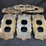 Vintage Amerock Carriage House Outlet Receptacle Duplex Cover Plate Antique Gold. Fixed Price $14.00.