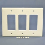 Cooper White 3GANG Decorator Unbreakable Mid-size Wallplate Rocker Cover PJ263W. Fixed Price $8.08.
