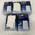 5PK Leviton Decora 600W SINGLE-POLE/3-WAY Rocker Slide Dimmer,white. Fixed Price $58.99.