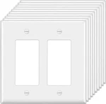 10 Pack Decorator Wall Plate, 2 Gang Standard Size Outlet Cover For Gfci. Fixed Price $21.79.