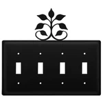 Wrought Iron Leaf Fan - Quadruple Switch Cover 8.25" (made In Usa). Fixed Price $33.99.