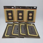 Lot 7 Nos Brass Burlwood Switch & Outlet Covers American Tack Hardware. Fixed Price $24.99.