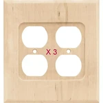 Double Duplex Outlet Wall Plate Unfinished Wood Brainerd 64651 Lot Of 3. Fixed Price $18.95.