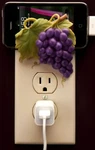 Ibis & Orchid Design Purple Grapes Outlet Cover/phone Holder, 6.75"H. Fixed Price $19.00.