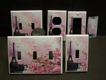 Paris Eiffel Tower Pink Blossoms Light Switch Cover Plate Or Outlet. Fixed Price $7.49.