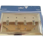 Brainerd Plated Brass Quad Toggle Switch Cover 64221 New. Fixed Price $18.00.