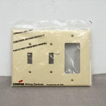 Cooper Wiring Devices 469YW-PT Two Toggle Switch Decorator Outlet 3 Gang. Fixed Price $8.50.