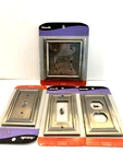 4 New Cast Metal Amerelle Switch Wall Plate - Brushed Brass Finish. Fixed Price $35.00.