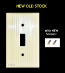 Nos Vtg Leviton Ribbed Ivory Bakelite Toggle Switch Wall Cover Plate Single Gang. Fixed Price $9.24.