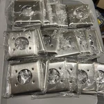 20 Power Outlet Receptacle Openings, Two Gang, 302/304 Stainless SS703 Legrand. Fixed Price $43.05.