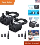 Fountain Pump, 2 Packs 80GPH(4W 300L/H) Submersible Water Durable Outdoor. Fixed Price $23.91.