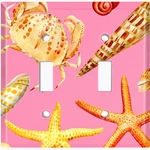 Metal Light Switch Cover Wall Plate For Ocean Seashell Clam Party Crab SEA016. Fixed Price $16.19.