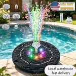 Solar Water Fountain Pump With Led Rgb Lights, Bird Bath Pond, Garden. Fixed Price $16.70.