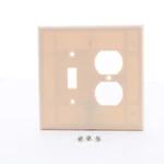 Leviton Oversize Ivory 2-GANG Switch Receptacle Wallplate Outlet Jumbo Cover. Fixed Price $8.07.