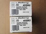 (2) Mulberry 40582 Clock / Tv Outlet Smooth White 15A 125V New!!! In Box. Fixed Price $21.95.