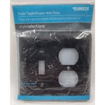 Style Selections Stamped Round 2-GANG Standard Toggle/duplex Wall Plate Black. Fixed Price $9.50.