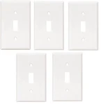 (qty 5) Cooper Wiring Eaton 2134W-SP-L 1-GANG Standard Size Toggle Wall Plate,. Fixed Price $19.90.