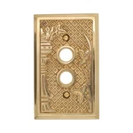 Victorian Style Single Gang Push Button Switch Cover Plate Cast Thick Brass. Fixed Price $17.34.