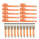 1.5" X 15' (38MM*4.5M) 4000 Lbs Ratchet Straps J-hook Heavy Duty Tie Down 10-SET. Fixed Price $43.05.