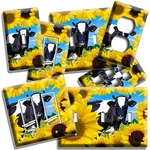 Holstein Cow Sunflowers Field Light Switch Outlet Wall Plates Room Country Decor. Fixed Price $17.99.