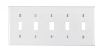 Leviton 88023-000 White 5-GANG Plastic Toggle Wall Plate 4-1/2 X 10 In.. Fixed Price $8.08.