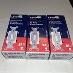 Set Of Leviton CS320-2WS Amps Three Pole Toggle Ac Quiet Switch White. Fixed Price $9.90.
