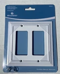 Brainerd / Allen + Roth - Architectural Double Decorator Wall Plate, Pure White. Fixed Price $13.95.