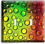 Colorful Glass Bubbles Water Droplets 2GNG Light Switch Wall Plates Bathroom Art. Fixed Price $24.99.